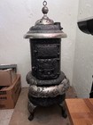 Extremely Rare Antique Beckwith Sidewinder Round Oak Parlor Stove
