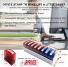 Self Inking Office Stamp Set 8 Pcs With Plastic Tray
