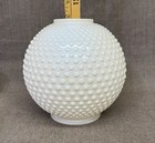 Vintage Milk Glass Oil Lamp Ball  8    Globe Hobnail Shade 4 25  Fitter