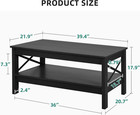 Coffee Table For Living Room  Modern Farmhouse Coffee Table With Storage  2-tier