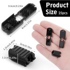 25 Pack Zipper Pull Tabs Cord Ends Tips  Black Shoe Lace End Clips Cord Lock Diy