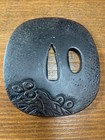 Tsuba Hawk Carving Round Antique Japanese Sword Guard Collectible Rare