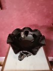 Vintage  1920s  Tiffin Black Dolphin Fishbowl Base With Vintage Tiffin Fishbowl