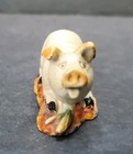 Sweet Little Pig  Antique Vintage Cast Iron      Toy Figurine Original Paint 2 
