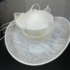 New Ivory Sinamay Wide Brim Fascinator Hat Kentucky Derby Wedding Church Floral