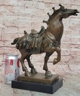 Antiquity Chinese 100  Bronze Ware Dynasty Tang War Horse Success Statue Sale