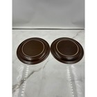 Vtg Georges Briard Stoneware Dinner Plates Aztec Stoneware Brown Orange 10 5 Mcm