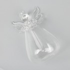 1pc Angel Shaped Transparent Glass Flower Vase Hanging Plant Vase Garden Decor_w
