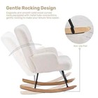 New Ferpit Teddy Velvet Rocking Chair Nursery Glider Rocker Chair Warm Cushion