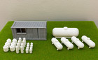 Deluxe Ho Scale Propane Filling Station     27 Tanks   Container Style Office
