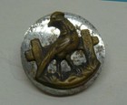 Lot Set 10 Antique Vintage Brass  steel metal Picture Buttons Bird   Fence 1 2 