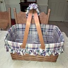 Vintage 1993 Longaberger Large Market Basket With Two Handles  Liner   Protector