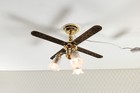 Dollhouse Ceiling Fan Light 12 Volt With Plug 1 12 Scale Miniature Tulip Shades