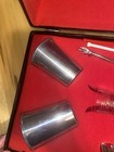 Vintage Travel Bar Portable Bartender Kit Set Briefcase  Cups Stamped    japan   
