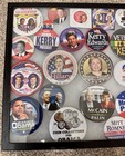 Mounted Presidential Campaign Pins Lot 2000-2012 Bush Obama Biden Clinton Kerry 