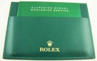 New Authentic Rolex Green Leather Certificate Card Holder Wallet Rare