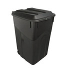 Hyper Tough 45 Gallon Wheeled Heavy Duty Plastic Garbage Can  Attached Lid