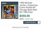 1984 Michael Jordan X Superman Comic Rookie Rc Chicago Bulls Rare No 1986 Fleer
