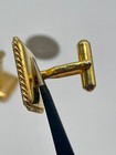 Vintage Dior Austria Cufflinks Gold Tone Celtic Infinity Knot Square