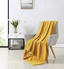 Ultra Soft   Plush Herringbone Fleece Throw Blanket Covers - Assorted Colors