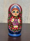 Vintage Hand Painted Matryoshka7 5  Tall Russian Nesting Dolls  Wood Set Of 5