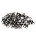 100pcs Fishing Rolling Barrel Swivel With Interlock Snap Tackle Connector 1 -10 