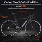 Lightweight Carbon Road Bike For Beginners - 18-speed Shimano Sora  V-brake Raci