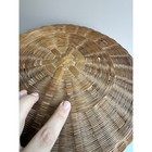 Vintage Round Woven Wicker Basket With Lid   Lidded Boho Storage Basket