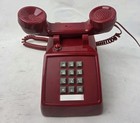 Cortelco Red Analog Desk Telephone Ha 9888 25 t Retro Push Button Volume Cord
