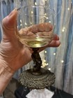 Vintage Brass Goblet votive Candle Holder With Brass Cherub Design