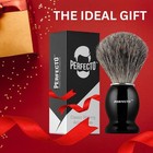 Perfecto 100  Pure Badger Shaving Brush-black Handle- Engineered For Black 