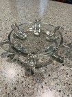 Vintage Art Deco 1960s 8    Round Clear Ashtray With Lighter 