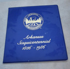 Arkansas Sesquicentennial 1836-1986 First Day Token Stamp Cover Folder Blue Ar