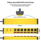 6 Outlet Heavy Duty Power Strip Surge Protector With Individual Switch 2usb Port