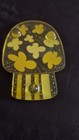 Groovy Vintage Lucite Resin   Colorflo  Mushroom Trivet - White   Yellow