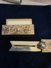 Vintage  Sterling Silver 950 Lipstick Case With Mirror Floral Scrolled 1930s