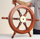 Boat Ships Brass Gift Pirate Sea Nautical Wheel Wall Decor 24   Vintage Antique