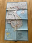 Vintage 1965 National Geographic Viet Nam Cambodia Laos Thailand Map Poster Usa