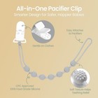 Eascrozn Baby Pacifier Clip  6 Pack Silicone Pacifier Holder With One Piece Desi
