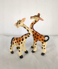 Vtg Artmark Japan Ceramic Long Neck Intertwined Giraffe Salt Pepper Shaker Set