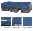 7 Pcs Patio Set Outdoor Sectional Sofa Furniture Chair Set With Cushions