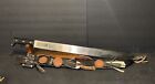 Vtg Legitimas Incolma S a  Machete Knife Sword Custom Leather Fringed Sheath 30   