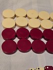 Vtg 30 Bakelite Catalin Red Marble Swirl Butterscotch Backgammon Chips 1 25  F s