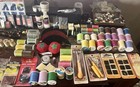 Large Vintage Sewing Estate Lot  Needles Thread Shears Buttons Tailor Notions