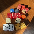 Vintage Bones Dice Die Lot Of 17 Bakelite Stone Wood Etc   