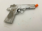 Vintage 6  Nichols Chrome Toy Cap Gun Pistol  usa  1911 Style