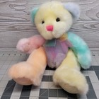 Sorbet Teddy Bear Easter Pastel Rainbow Multi Colors Lace Feet Plush Animal Toy