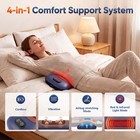 4-in-1 Cordless Lumbar Support Pillow With Red   Infrared Light  Heat  Vibration