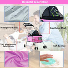 Pet Cat Dog Stroller 4 Wheels Jogger Puppy Travel Carrier Portable Doggie Cage S