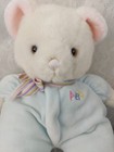Eden Abc Teddy Bear Plush Blue Pajama Bow Alphabet Baby Stuffed Lovey Has Stains